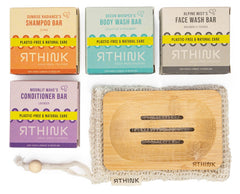 Duurzaam zeepbar cadeaupakket met shampoobar bodywashbar facewashbar conditionerbar